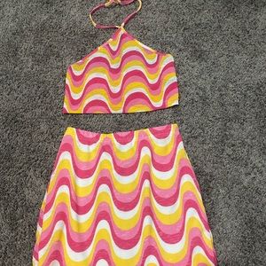 Two piece set swimsuit cover